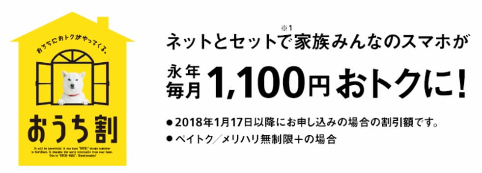 ソフトバンクのおうち割 光セット