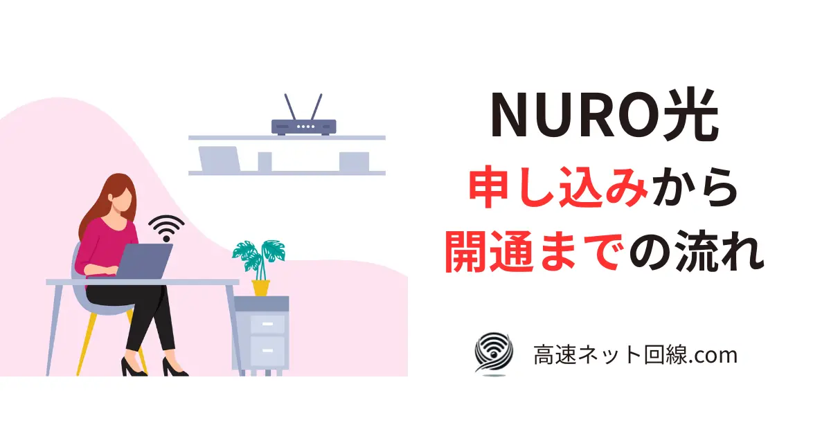 NURO光の申し込みから開通までの流れを解説する記事のアイキャッチ画像