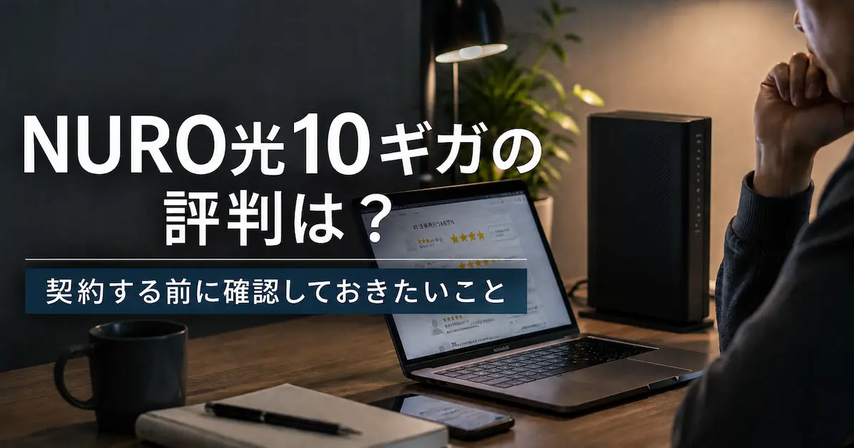 NURO光10ギガの評判と契約前に確認したいポイントを紹介するアイキャッチ画像