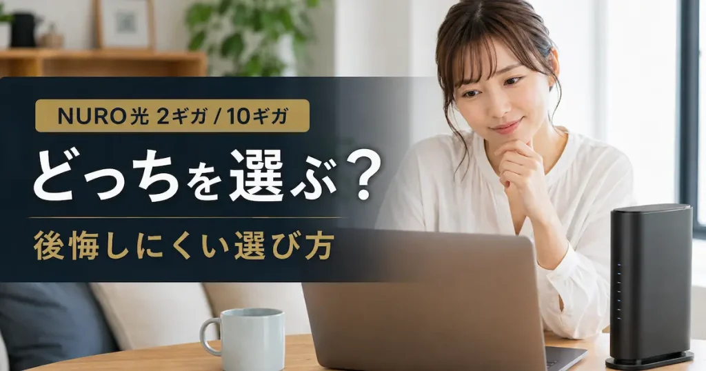 NURO光の2ギガと10ギガのどちらを選ぶか迷う女性